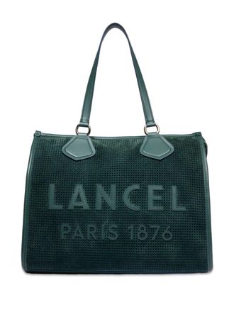 Lancel large logo-patch tote bag - Green