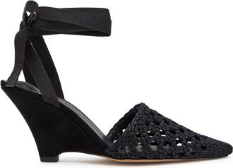 Jacquemus Les Espadrilles 80 Macram&eacute; Wedge Sandals - Black - 40 (IT40 / UK7)