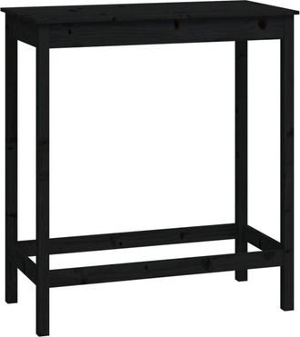 vidaXL Bar Table Black 100x50x110 cm Solid Wood Pine Vidaxl