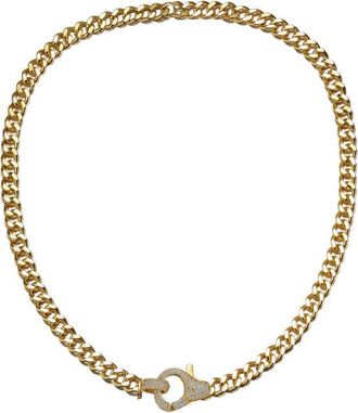 Rachel Glauber Clear Cubic Zirconia Curb Link Chain Necklace