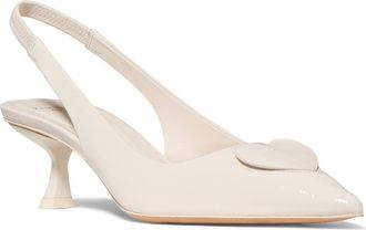 Kate Spade New York lover crinkle patent leather slingback pump in Cream at Nordstrom, Size 9.5