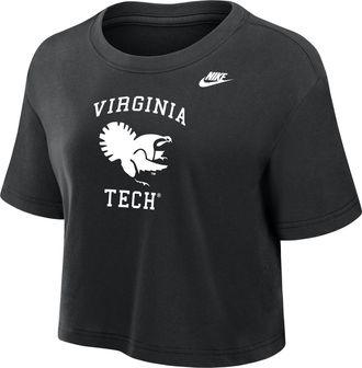 Nike Virginia Tech Hokies Nike Womens Dri-FIT Cropped T-Shirt in Black | W11840P404VATH-BLK