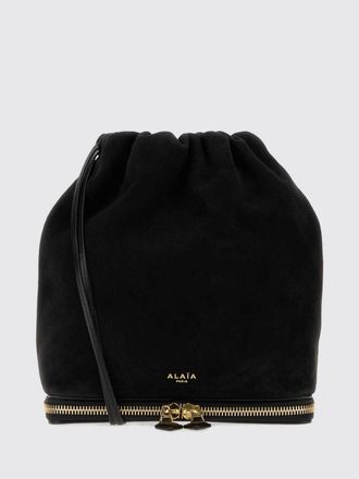 Alaia Mini borsa a secchiello Le Pochon in pelle scamosciata