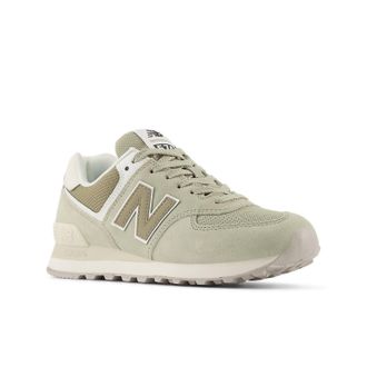 New Balance Womens 574 Sneakers In Olivine Dark Stoneware