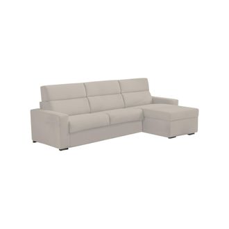 Dmora Sof&aacute; Cama Con Chaise Longue Celleno, Fundas Desmontables, Hidr&oacute;fugo, Made In Italy, Almacenaje Y Multiposici&oacute;n, 280x160 Cm Beige