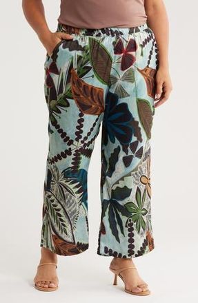 T Tahari Print Wide Leg Pants in Etched Multi Floral Print at Nordstrom Rack, Size 2X