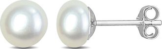 Delmar Sterling Silver Cultured White Pearl Stud Earrings at Nordstrom Rack