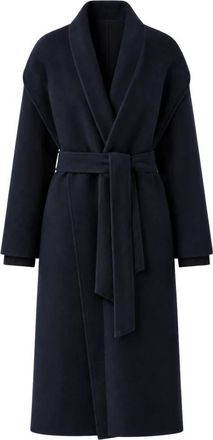 Twinset Geknoopte Jas - Dames - Jas met riem - Blauw - L - Leer - Jassen