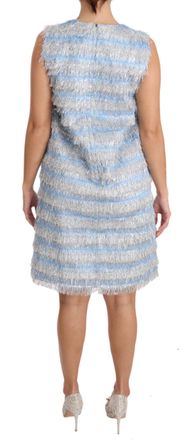 Dolce & Gabbana Light Blue Silver Shift Gown Womens Dress