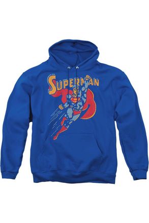 Gildan Superman Life Like Action Adult Pull Over Hoodie / Hooded Sweatshirt