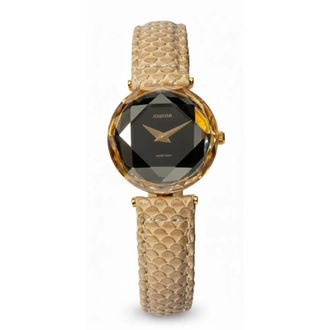 Jowissa Cubic Zirconia J6.053.S Watch - Dames - Horloges - Beige - ONE Size - Leer - Accessoires