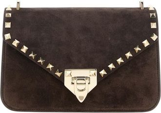 Valentino Garavani Brown Rockstud Small Shoulder Bag