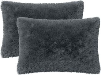 vidaXL Coj&iacute;n Con Almohada Heerlen 2 Uds. Gris Antracita Fleece Pv Vidaxl
