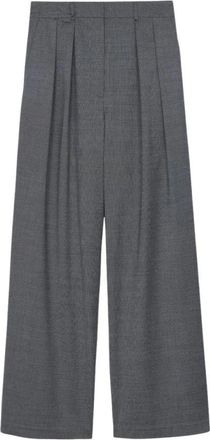 Frankie Shop Ripley Pleated Broeken - Dames - Wijde Broeken - Grijs - S - Wol - Broeken
