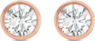 Diana M. Jewels 14KT ROSE GOLD LAB GROWN ROUND STUDS IN A BEZEL SETTING WEIGHING 2.00 CTS TW