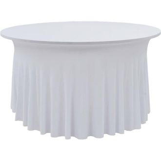 vidaXL Fundas El&aacute;sticas Para Mesa 2 Uds Con Falda 180x74 Cm Blanco Vidaxl