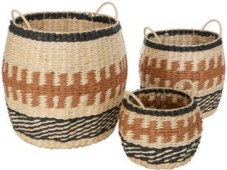 Atmosphera Cestas Wonja Naranja 32x32cm - Atmosphera Cr&eacute;ateur DInt&eacute;rieur