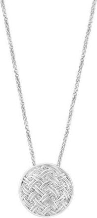 Effy Sterling Silver Diamond Medallion Pendant Necklace in White at Nordstrom Rack, Size 18