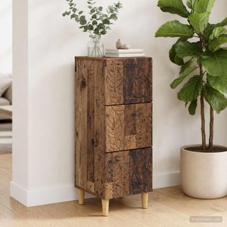 vidaXL Vidaxl Mobile Con Cassetti Legno Antico 33 X 34,5 X 90 Cm