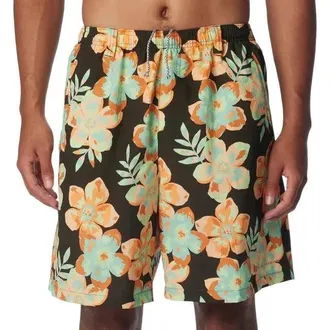 Columbia PFG Super Backcast Water Shorts Mens Green Floral Swimwear FTS1610