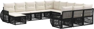 vidaXL Conjunto De Sof&aacute;s De Jard&iacute;n 12 Uds. Negro Rat&aacute;n Sint&eacute;tico Vidaxl