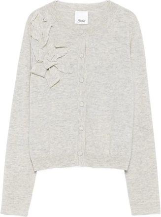 Allude Cardigan con decorazione floreale - Grigio