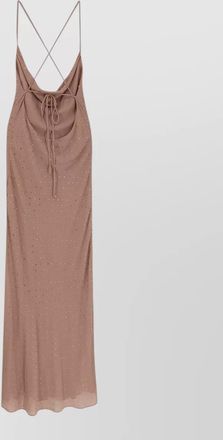 Pinko rhinestone-embellished draped open-back midi dress