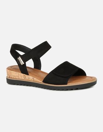 Tamaris Tamaris Womens Iris Womens Low Wedge Sandals - Black - Size: 4