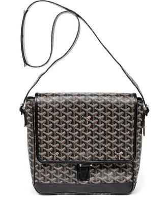 Goyard patterned crossbody bag - women - Polyurethane - One Size - Black