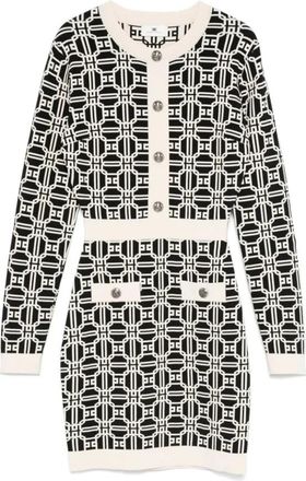 Elisabetta Franchi Gebreide Damesjurk - Dames - Kleedjes - Veelkleurig - L - Polyester - Kleedjes
