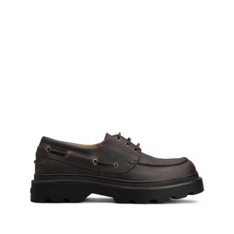 Tod's Leren bootschoenen met profielzool - Heren - Veterschoenen - Bruin - 41 1/2 EU - Leer - Schoenen