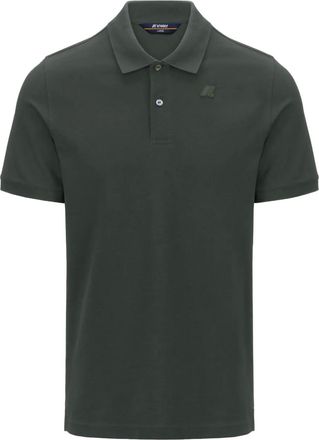 K-Way logo-patch polo shirt - men - Cotton/Spandex/Elastane - M - Green