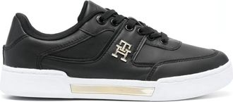 Tommy Hilfiger Prep Court Sneaker - Dames - Sneakers - Zwart - 36 EU - Leer - Schoenen