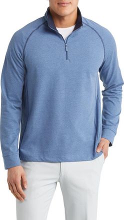 Johnston & Murphy XC4 Quarter Zip Piqué Performance Golf Pullover in Blue at Nordstrom, Size Xx-Large