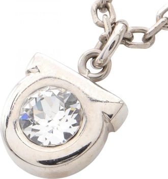 Ferragamo Rhinestone Stainless Steel Necklace (Pre-Owned)