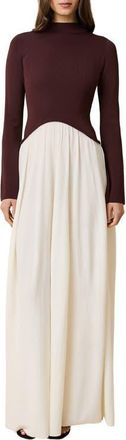 Solid & Striped The Soglio Long Sleeve Maxi Swetter Dress in Raisin Brown at Nordstrom, Size X-Small