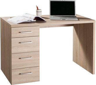 Composad Composad - Scrivania Moderna Legno Ufficio Studio Pc Cameretta Rovere 4 Cassetti