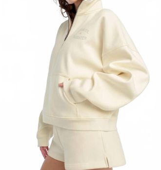 Favorite Daughter Womens Half Zip Sweatshirt In White