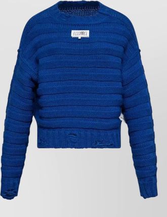 Maison Margiela ribbed oversized crew neck wool sweater
