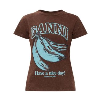 Ganni T-shirts and Polos - female - Ganni - T-Shirts - Brown - M - Tops