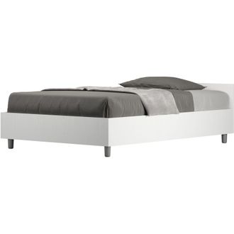 ITYhome Ityhome - Letto una piazza e mezza - nuamo - Tipologia Letto: Con Rete - Colore: Bianco Frassino - Dimensione Rete: 120x190