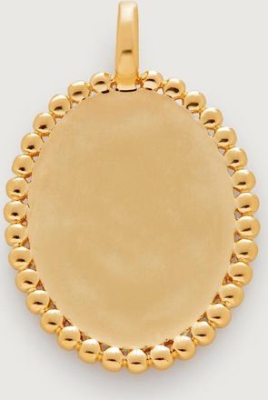 Monica Vinader Gold Deia Beaded Oval Pendant Charm