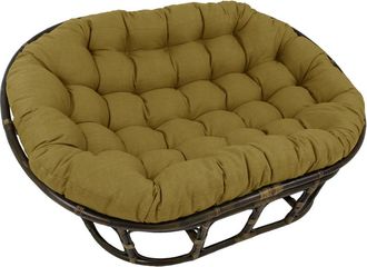 International Caravan Inc Rattan Double Papasan Chair with Outdoor Cushion