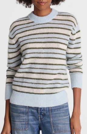 Madewell Oversize Pullover Sweater in Aqua Multi Stripe at Nordstrom, Size Xx-Small