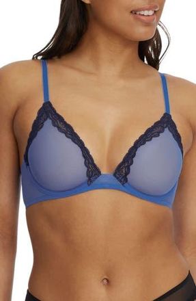 Skarlett Blue Passion Underwire Plunge Unlined Mesh Bra in Blue/eclip at Nordstrom Rack, Size 30Dd
