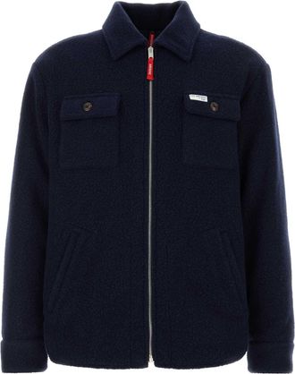 Fay Mens Navy Blue Wool Blend Jacket - Dark Blue - Size X-Large