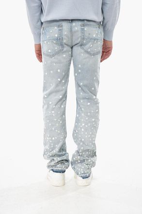 Amiri Jeans Ricamo Floreale all-Over Con Orlo Sfrangiato 21cm Amiri