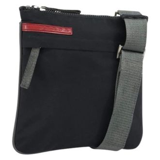 Prada Pre-owned Cross Body Bags, female, Black, Size: ONE SIZE Pre-owned Vintage Nylon Shoulder Bag