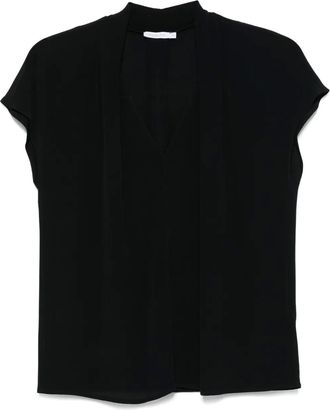 Patrizia Pepe Blusa con pieghe - Nero