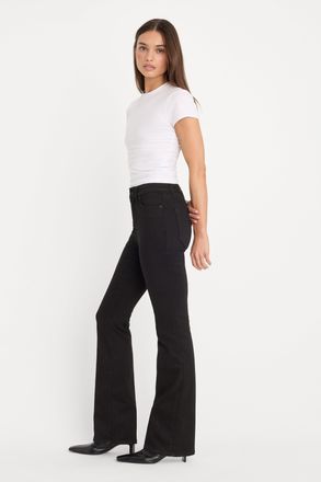 Good American Womens Never Fades Good Classic Slim Bootcut Jeans | Black, Size 20 Plus | Good American by Khlo&Egrave; Kardashian